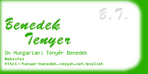 benedek tenyer business card