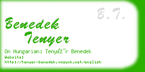 benedek tenyer business card